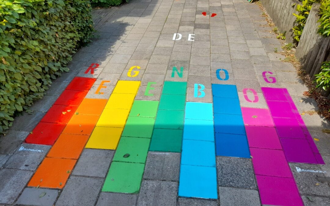 Vrolijke markering voor Schoolplein Bassschool De Regenboog Lemelerveld